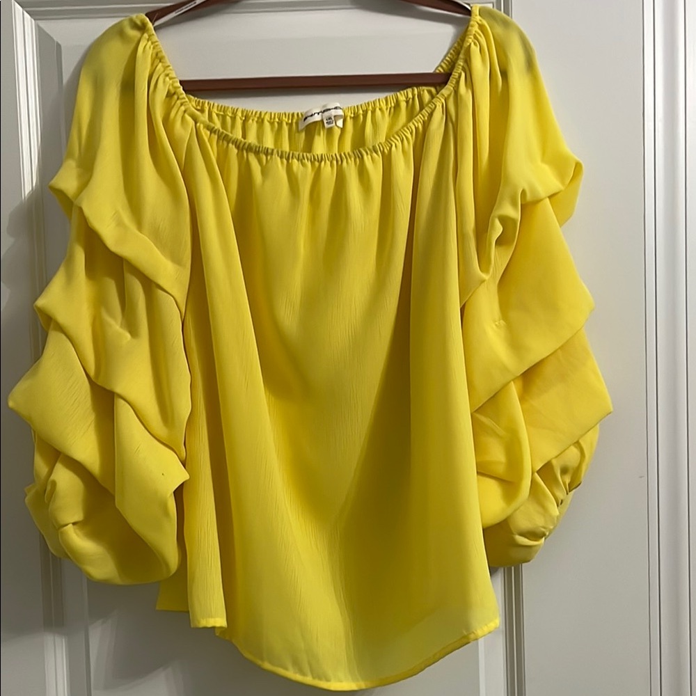 Symphony Vibrant Yellow Ruffled Blouse